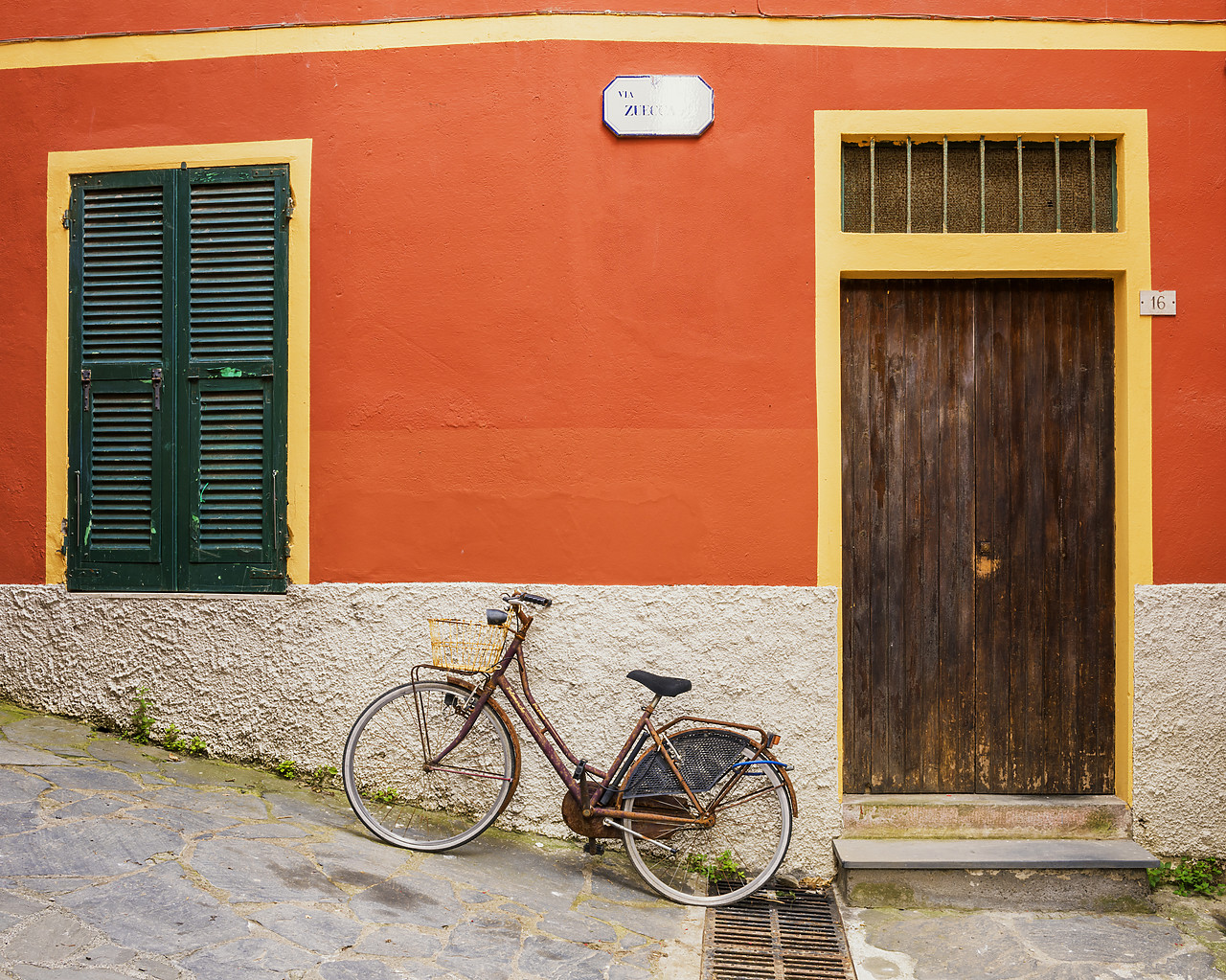 #170393-1 - Bike & Colourful House, Cinque Terre, Liguria, Italy