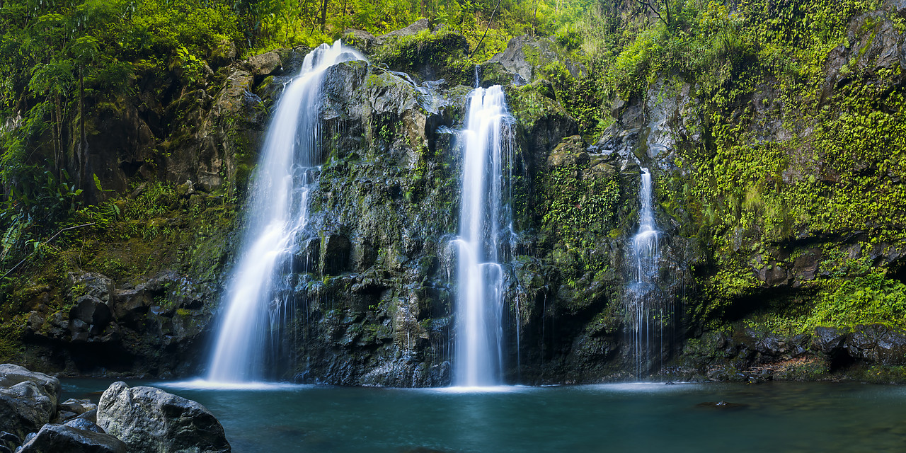 #170420-2 - Three Bears Waterfall, Maui, Hawaii, USA