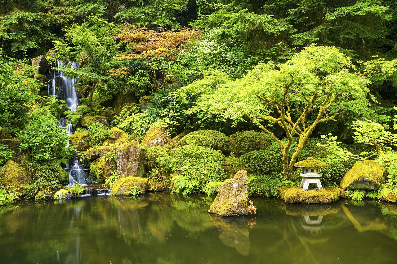 #170433-1 - Waterfall in Japanese Garden, Portland, Oregon, USA