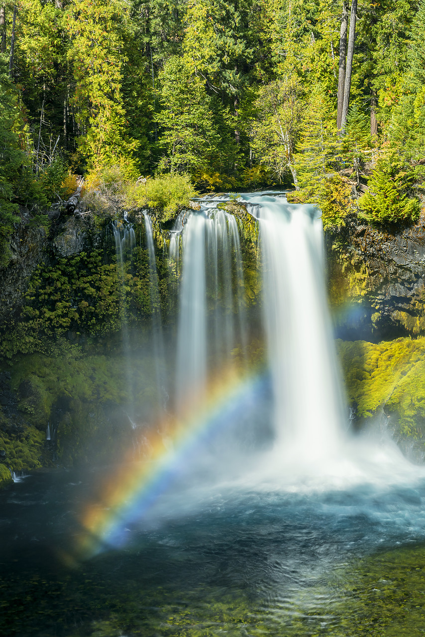 #170522-1 - Koosah Falls with Rainbow, Willamette National Forest, Oregon, USA