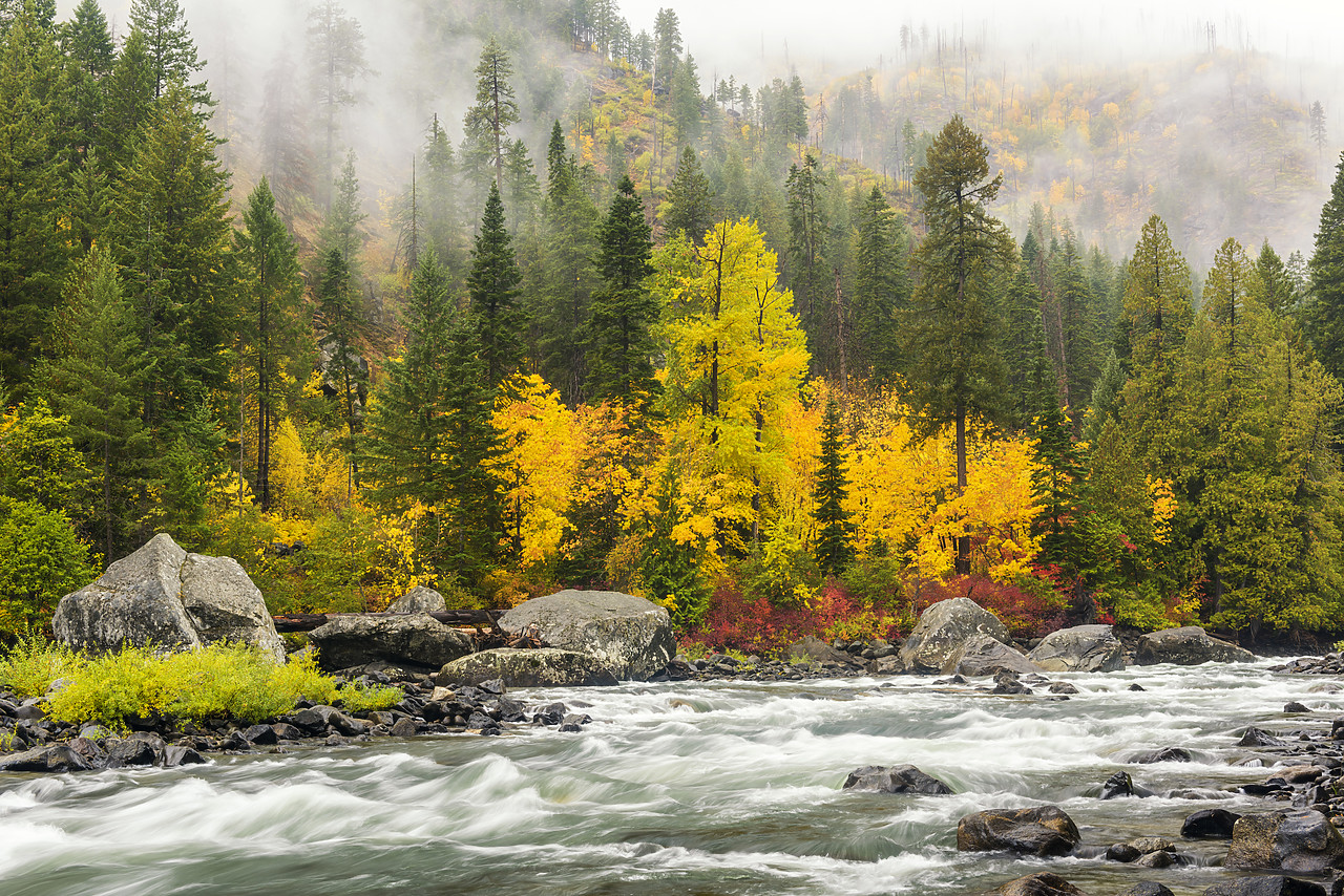 #170577-1 - Wenatchee River in Autumn, Wenatchee National Forest, Washington, USA
