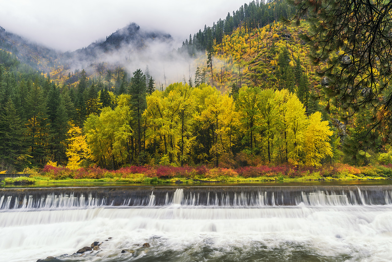 #170581-1 - Tumwater Dam in Autumn, Wenatchee National Forest, Washington, USA