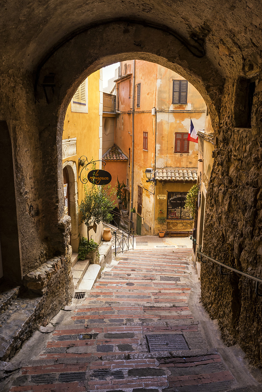 #170633-1 - Cobbled Pathway, Roquebrune-Cap-Martin, Cote D'Azur, France