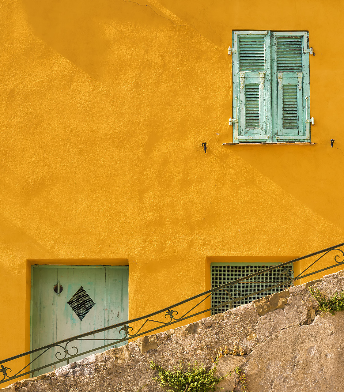 #170637-1 - Brightly Painted House, Roquebrune-Cap-Martin, Cote D'Azur, France