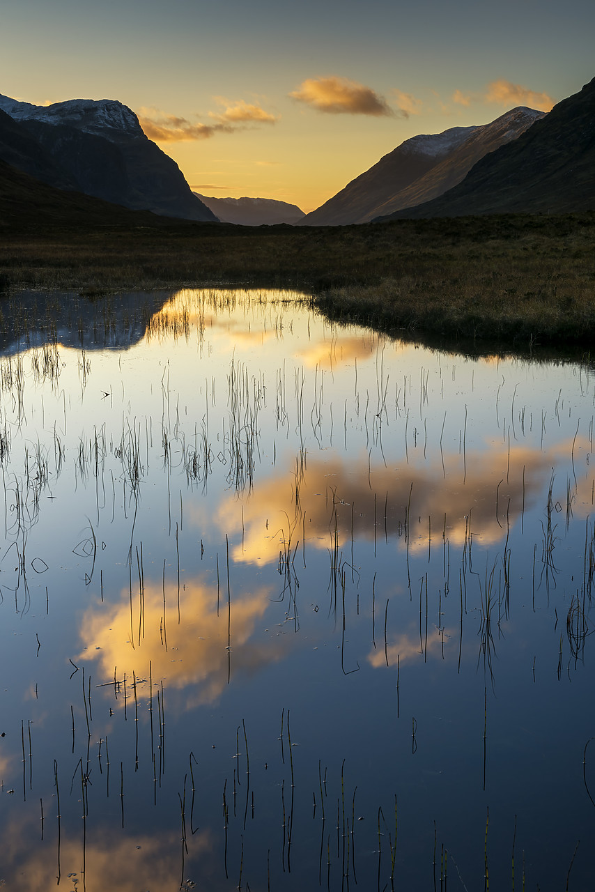 #170694-1 - Lochan na Fola Reflections at Sunset, Glen Coe, Highland Region, Scotland