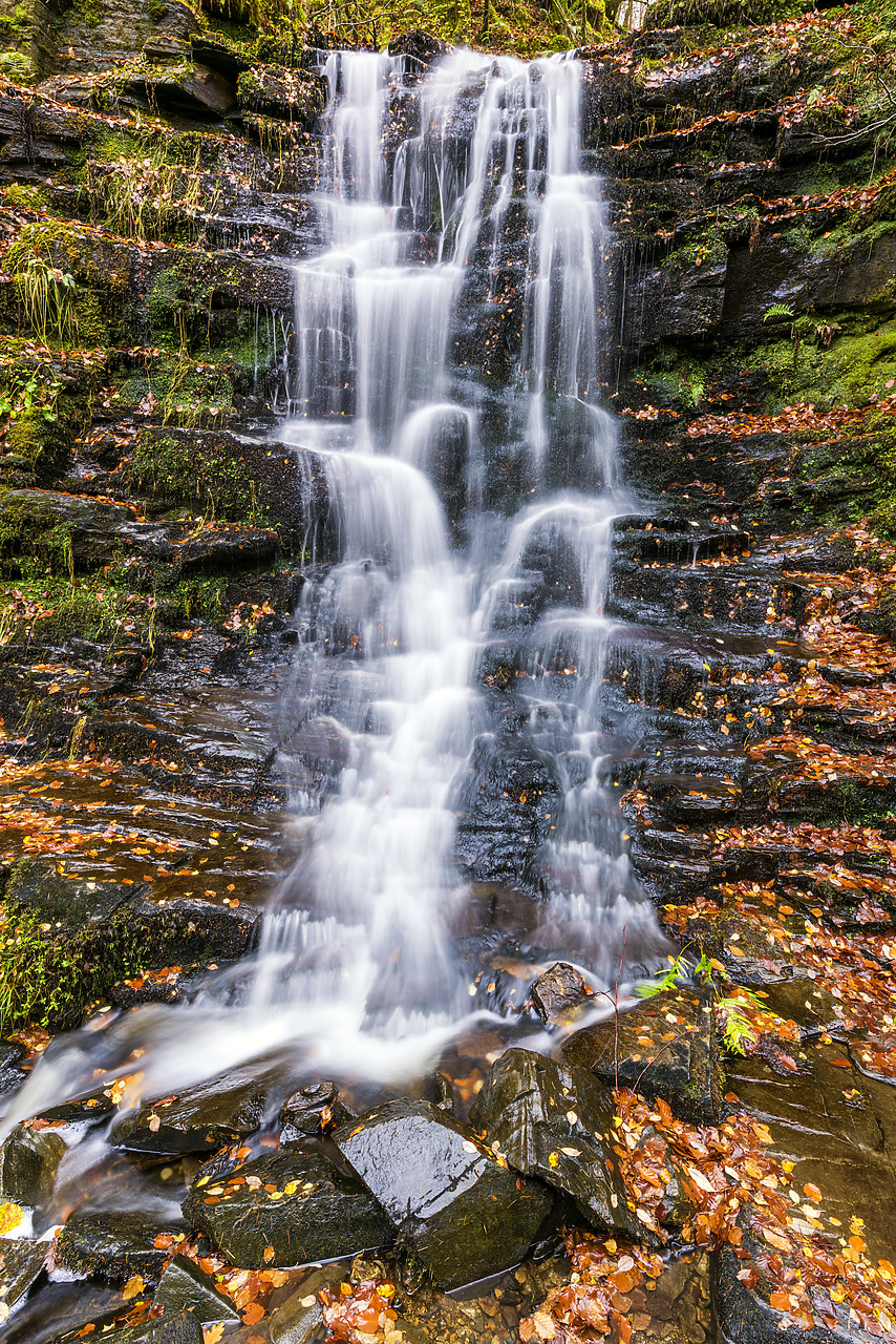 #170705-2 - Waterfall in Birks of Aberfeldy in Autumn, Perthshire, Scotland