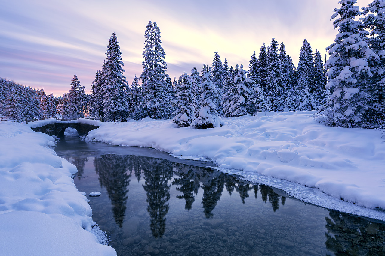 #180032-1 - Winter Reflections,  Banff National Park, Aberta, Canada