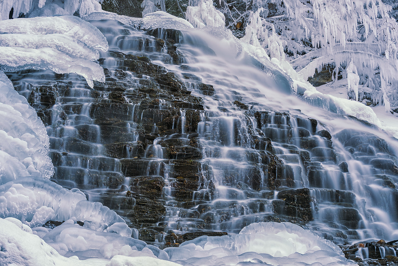 #180063-1 - Fan Falls in Winter, Jasper National Park, Aberta, Canada