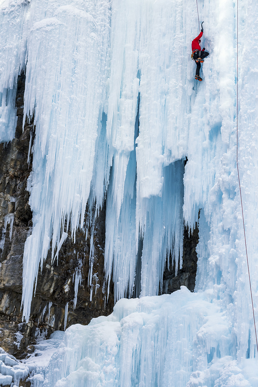 #180081-1 - Ice Climber in Johnston Canyon, Banff National Park, Aberta, Canada