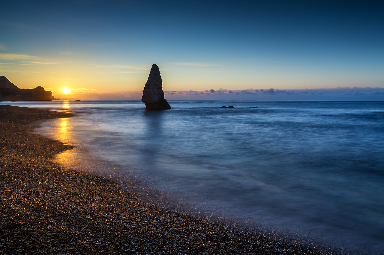#180135-1 - Sea Stack along Jurassic Coast at Sunrise, Dorset, England