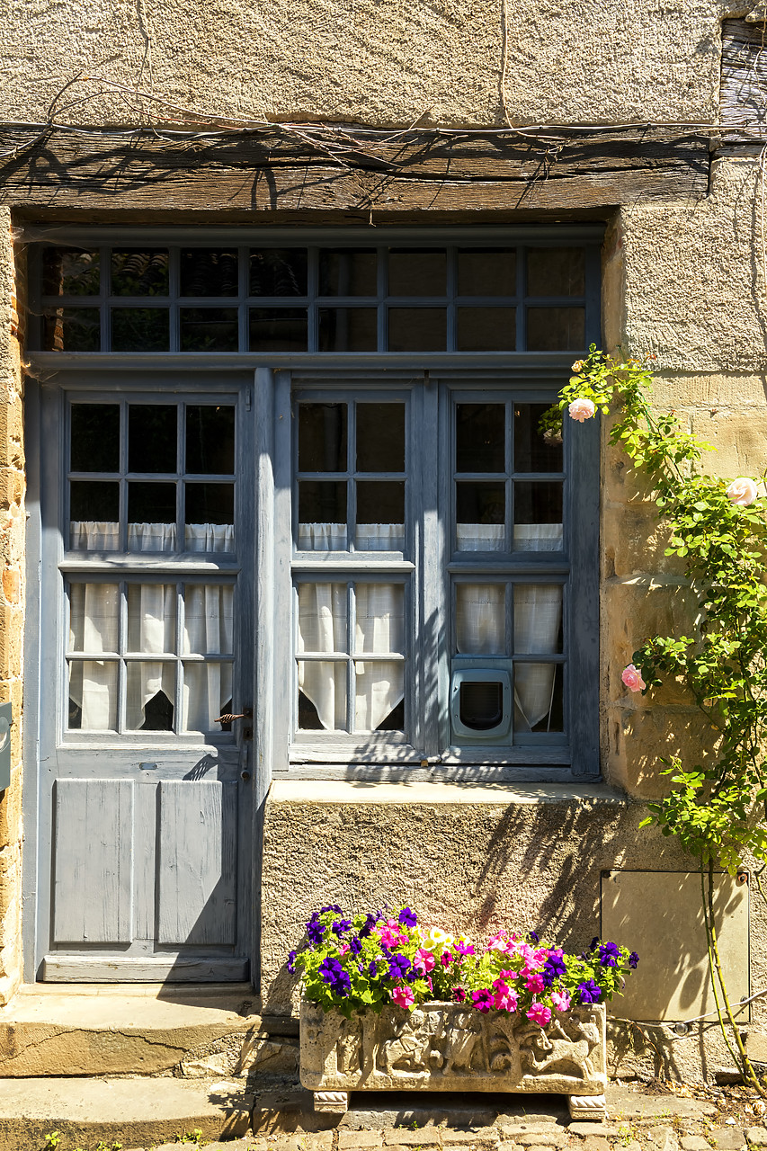 #180267-1 - Blue Door & Window, Cordes sur Ciel, Tarn, Occitanie, France