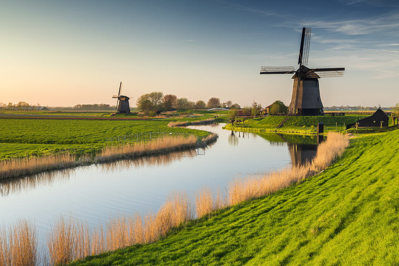 #180353-1 - Windmill Along Canal, near Schermerhorn, North Holland, Netherlands