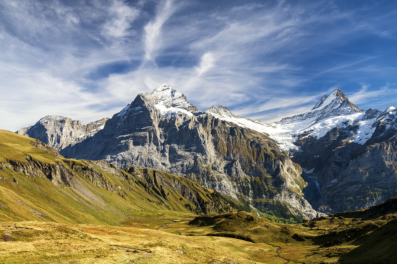 #180418-1 - Wetterhorn & Schreckhorn, Grindelwald, Bernese Oberland, Switzerland