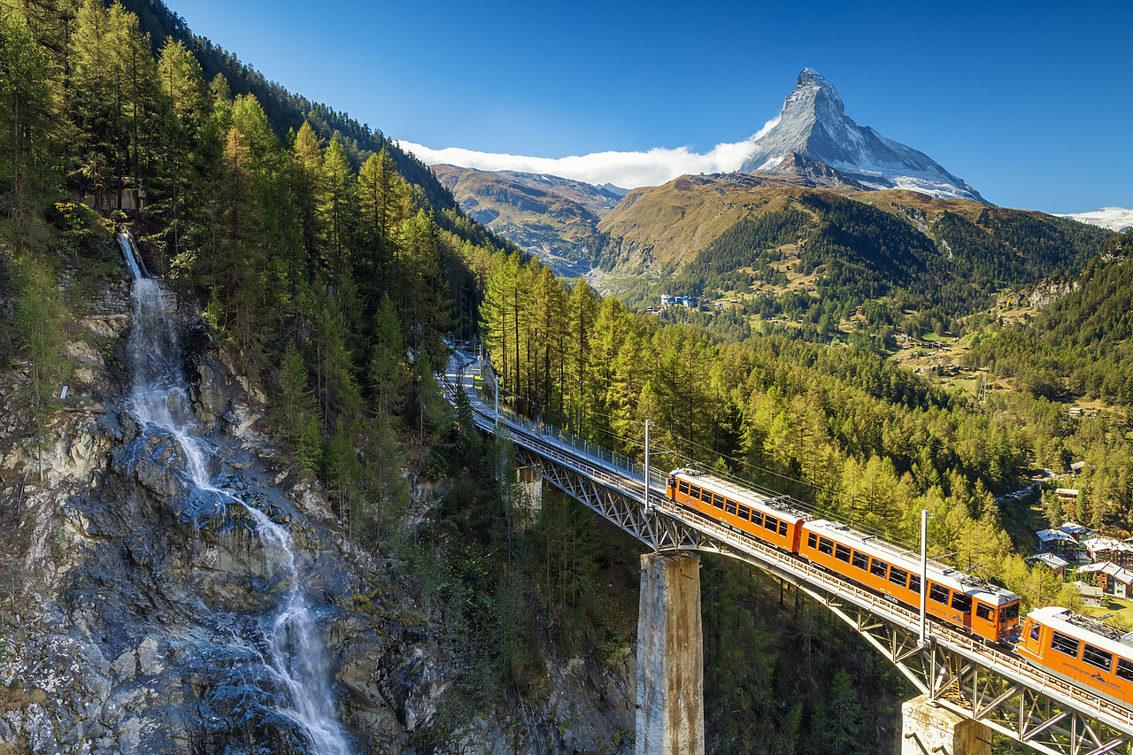 #180429-1 - Mountain Train & Matterhorn, Zermatt, Valais Region, Switzerland