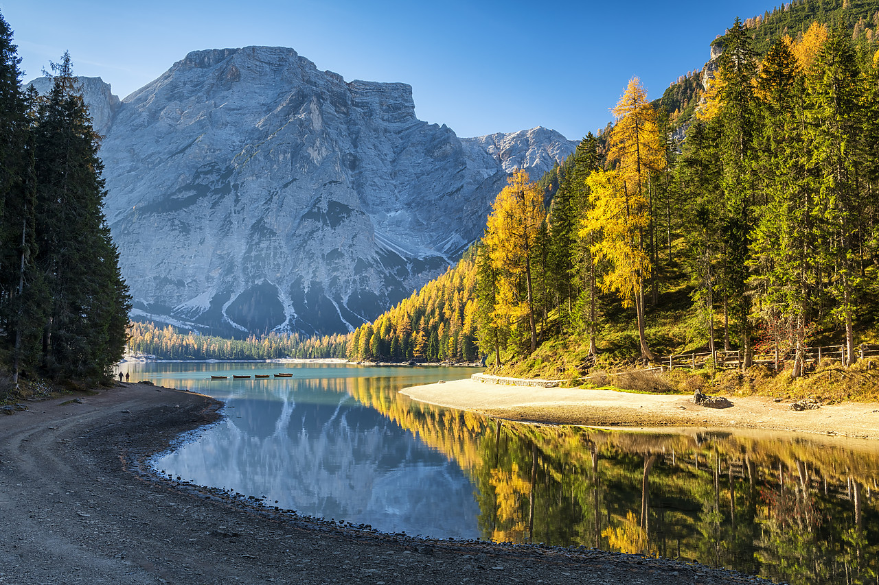 #180496-1 - Lago di Braies in Autumn, South Tyrol, Bolzano, Dolomites, Italy