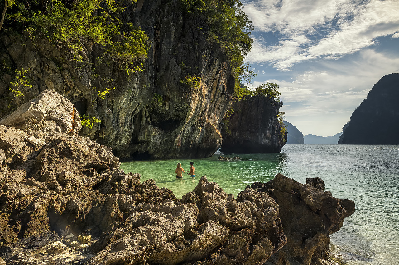 #180518-1 - Couple in Tropical Bay, Andaman Sea, Phang-nga, Thailand, Asia