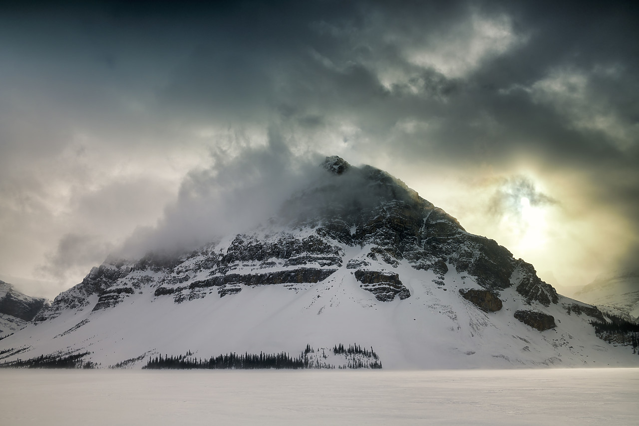 #190160-1 - Low Clouds Around Bow Peak, Alberta, Canada