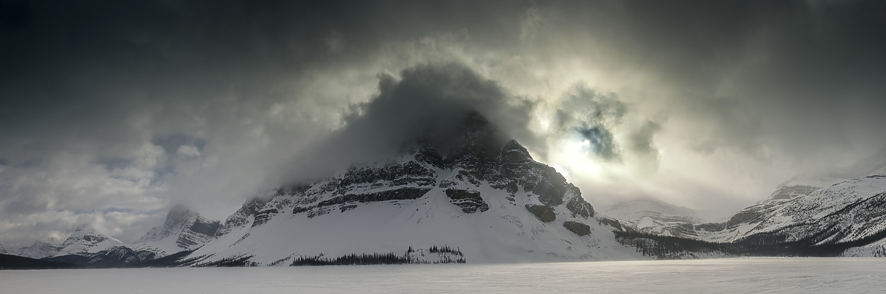 #190160-2 - Low Clouds Around Bow Peak, Alberta, Canada