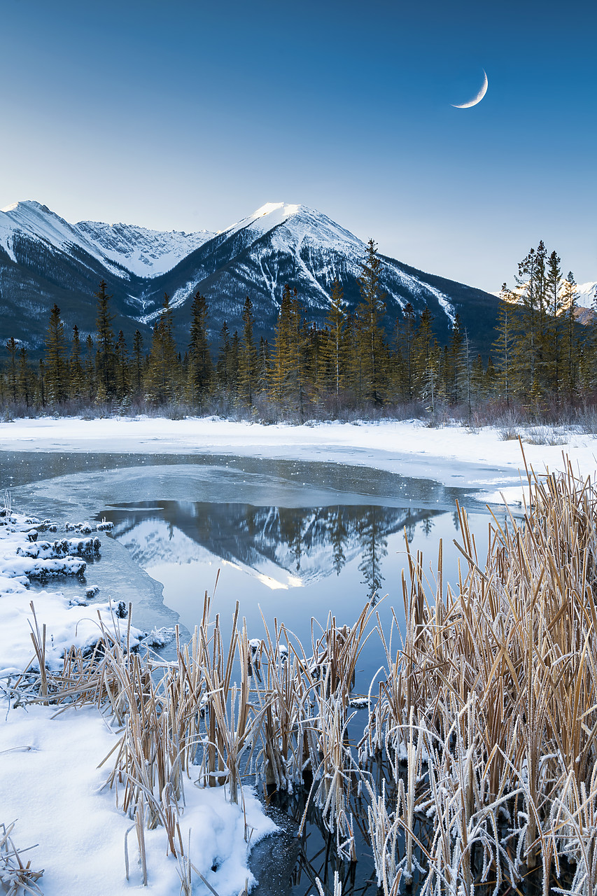 #190201-2 - Vermilion Lake Reflections in Winter, Banff, Alberta, Canada