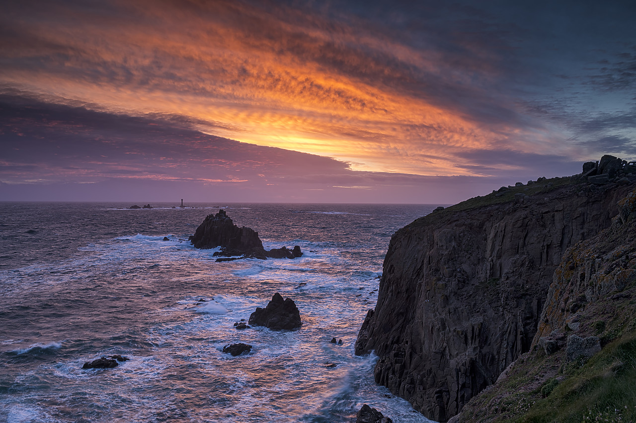#190262-1 - Land's End at Sunset, Cornwall, England
