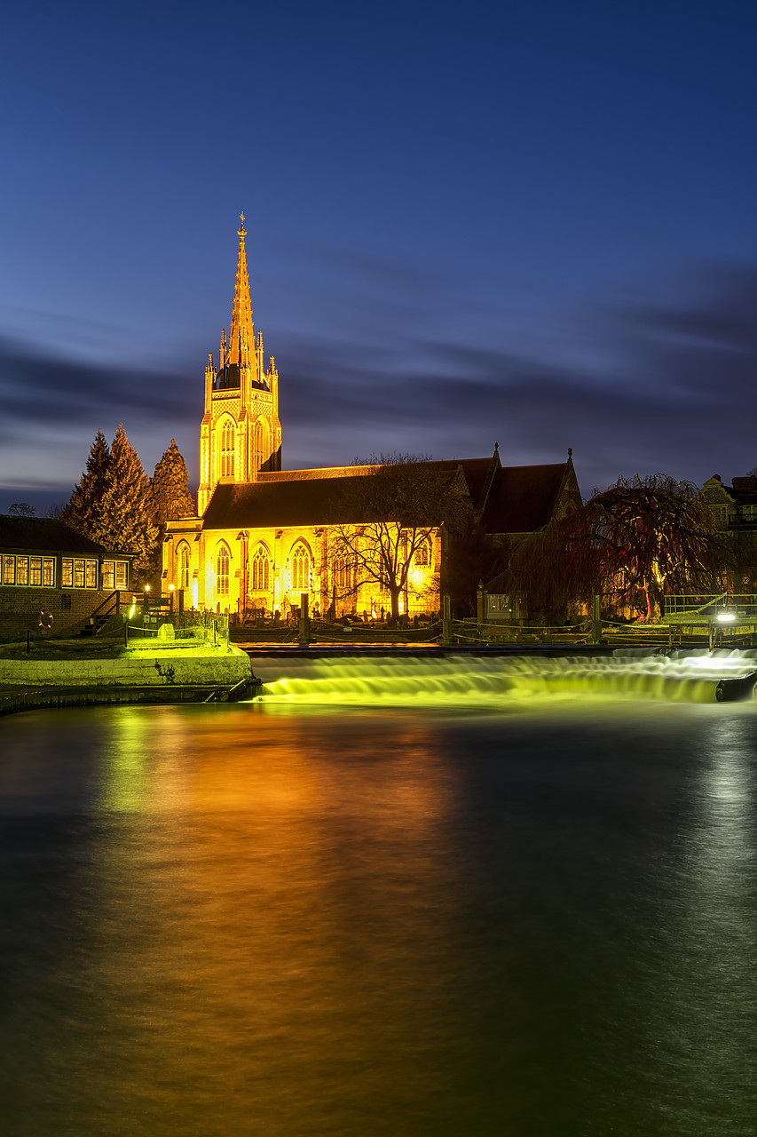 #190296-2 - All Saints Church at Night, Marlow, Buckinghamshire, England