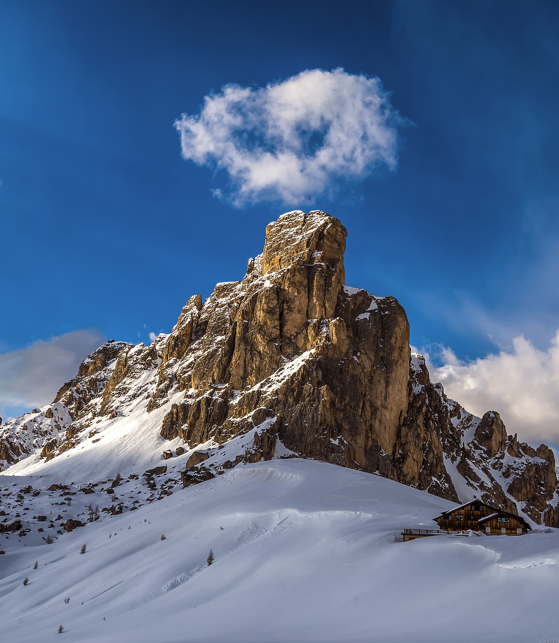 #190372-1 - Unusual Cloud Formation over La Gusella di Giau in Winter, Dolomites, Italy