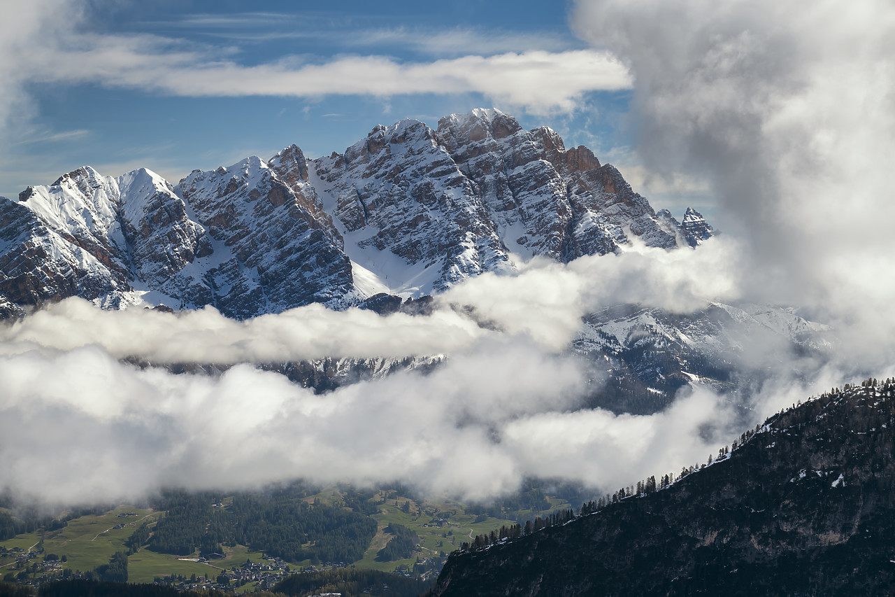 #190387-1 - Low Clouds Around Sorapiss, Passo Giau, Dolomites, Belluno, Italy