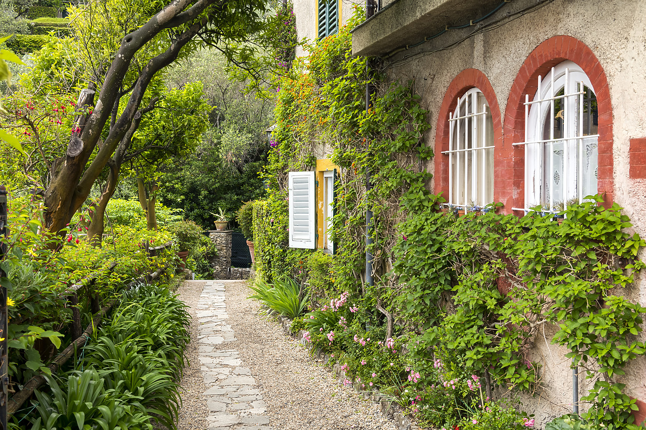 #190402-1 - Footpath in Villa Garden, Portofino, Liguria, Italy