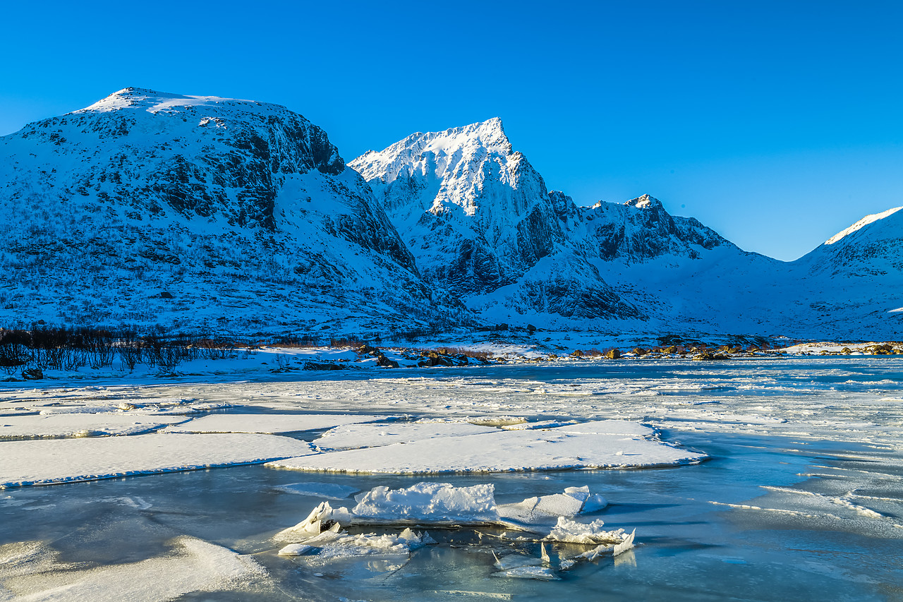 #190431-1 - Ice Sheets in Flakstadpollen,  Lofoten Islands, Norway