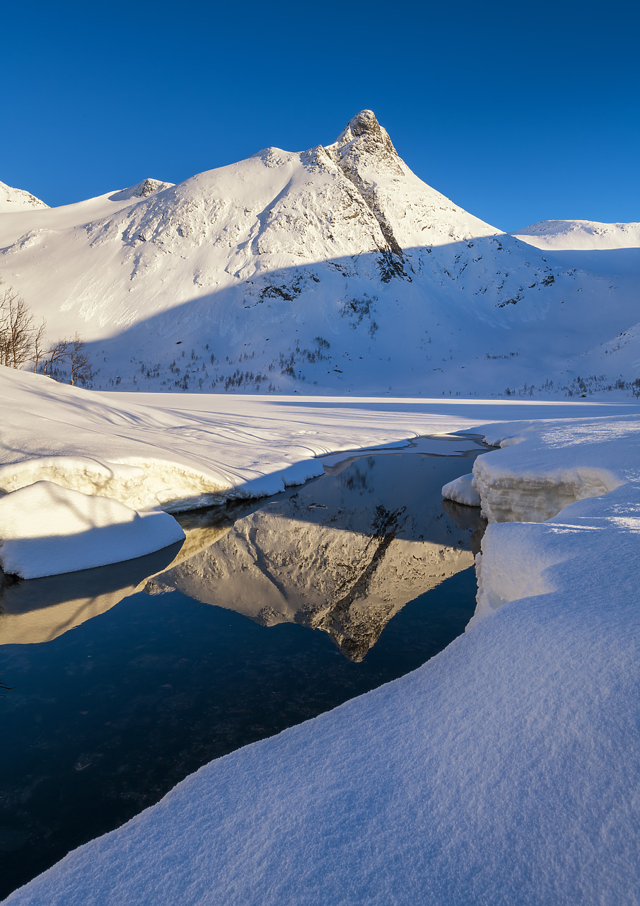 #190458-2 - Tverrfjellet Reflection in Winter, Senja, Norway