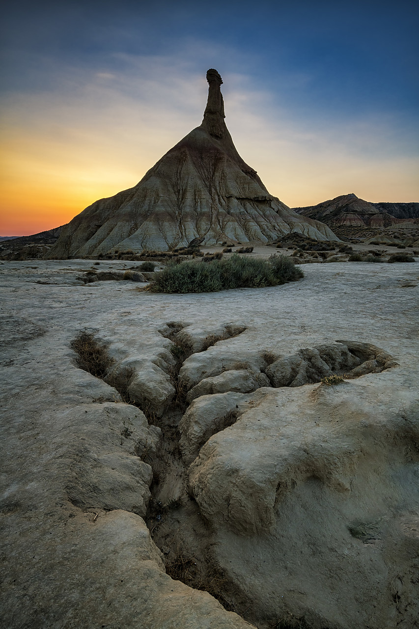 #190492-1 - Castildetierra at Sunrise, Parque Natural de las Bardenas Reales, Navarre, Spain