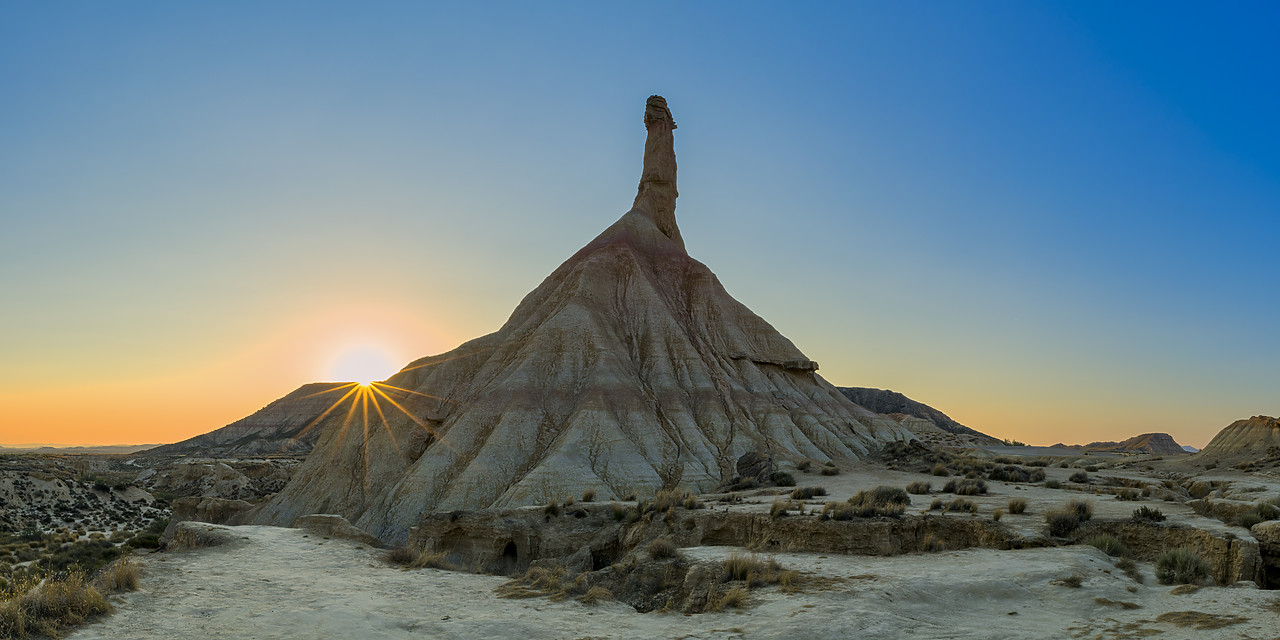 #190493-1 - Castildetierra at Sunrise, Parque Natural de las Bardenas Reales, Navarre, Spain