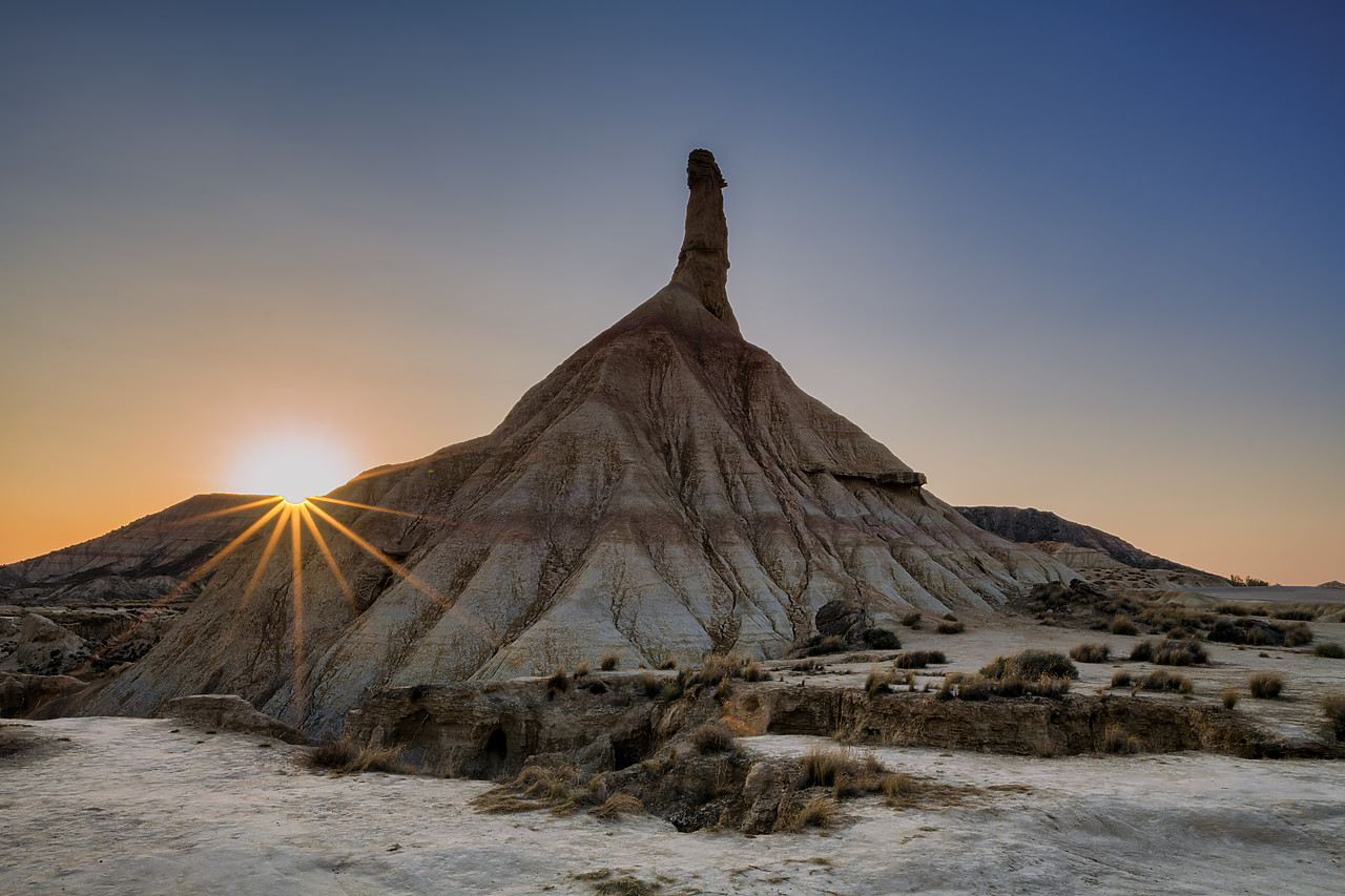 #190494-1 - Castildetierra at Sunrise, Parque Natural de las Bardenas Reales, Navarre, Spain