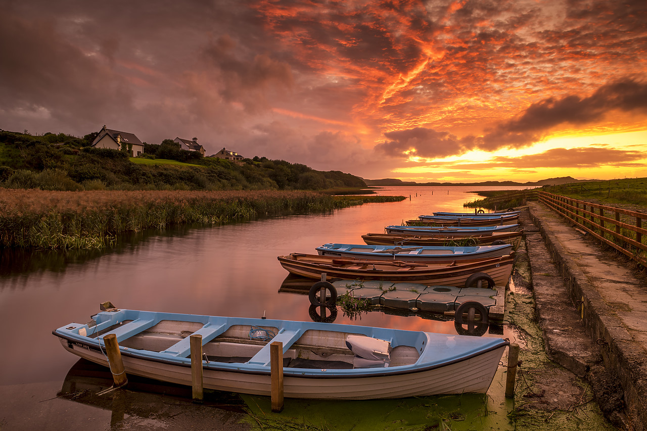 #190594-1 - Boats at Sunset, Co. Donegal, Ireland