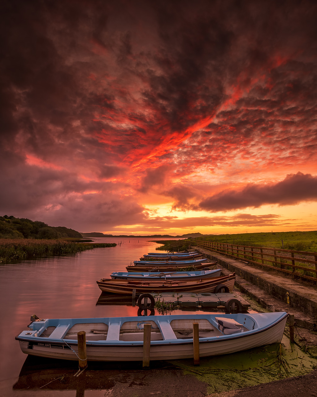 #190594-2 - Boats at Sunset, Co. Donegal, Ireland
