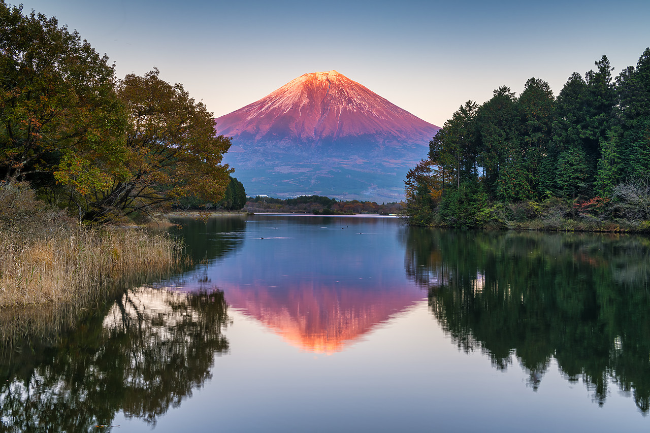 #190617-1 - Mt. Fuji Reflecting in Lake Tanuki, Fujinomiya, Shizouka, Honshu, Japan