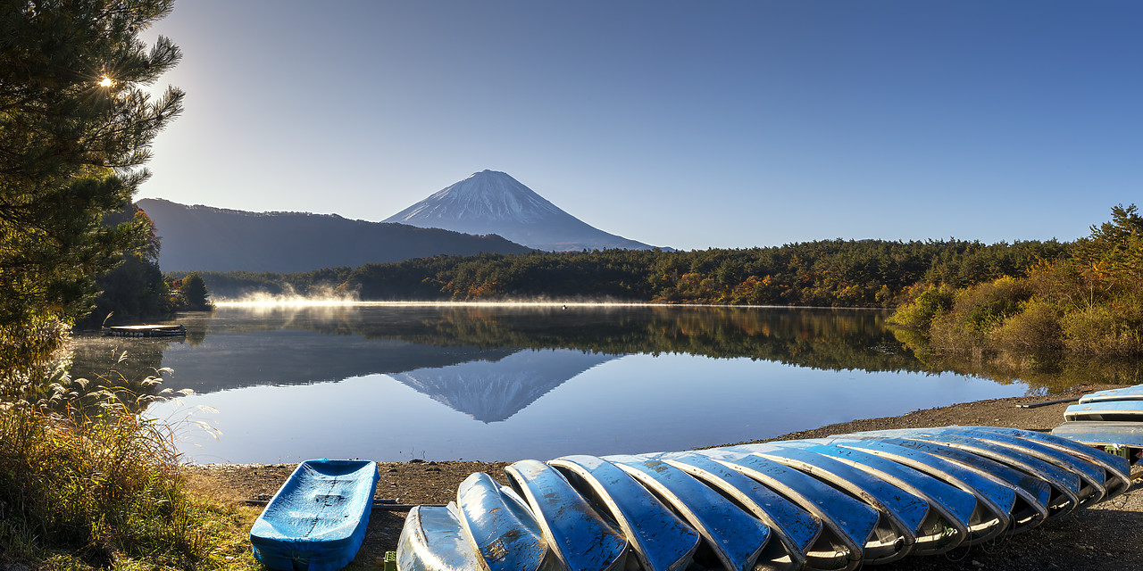#190635-2 - Mt. Fuji Reflecting in Lake Saiko, Fujinomiya, Shizouka, Honshu, Japan