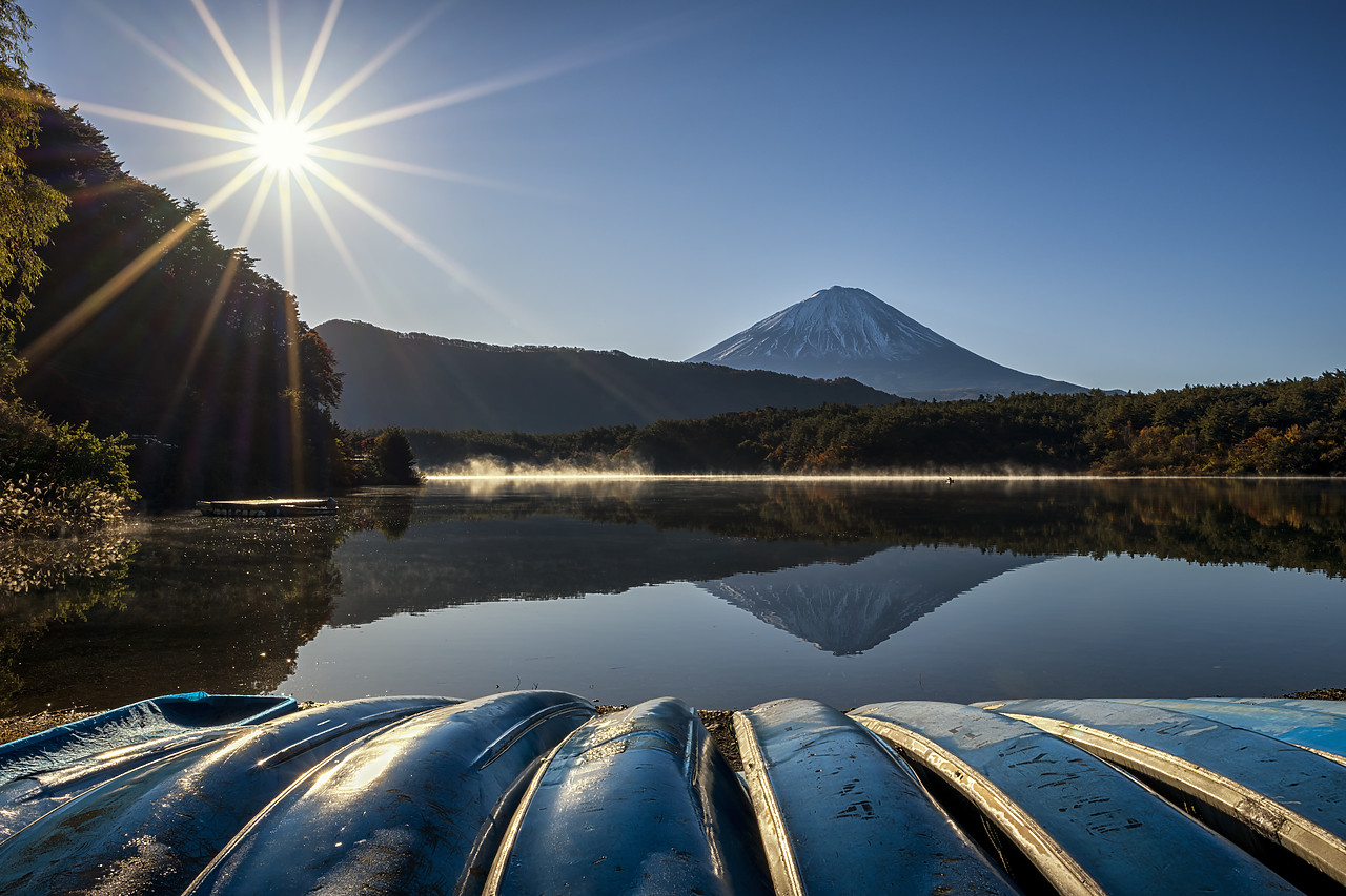 #190636-1 - Mt. Fuji Reflecting in Lake Saiko, Fujinomiya, Shizouka, Honshu, Japan