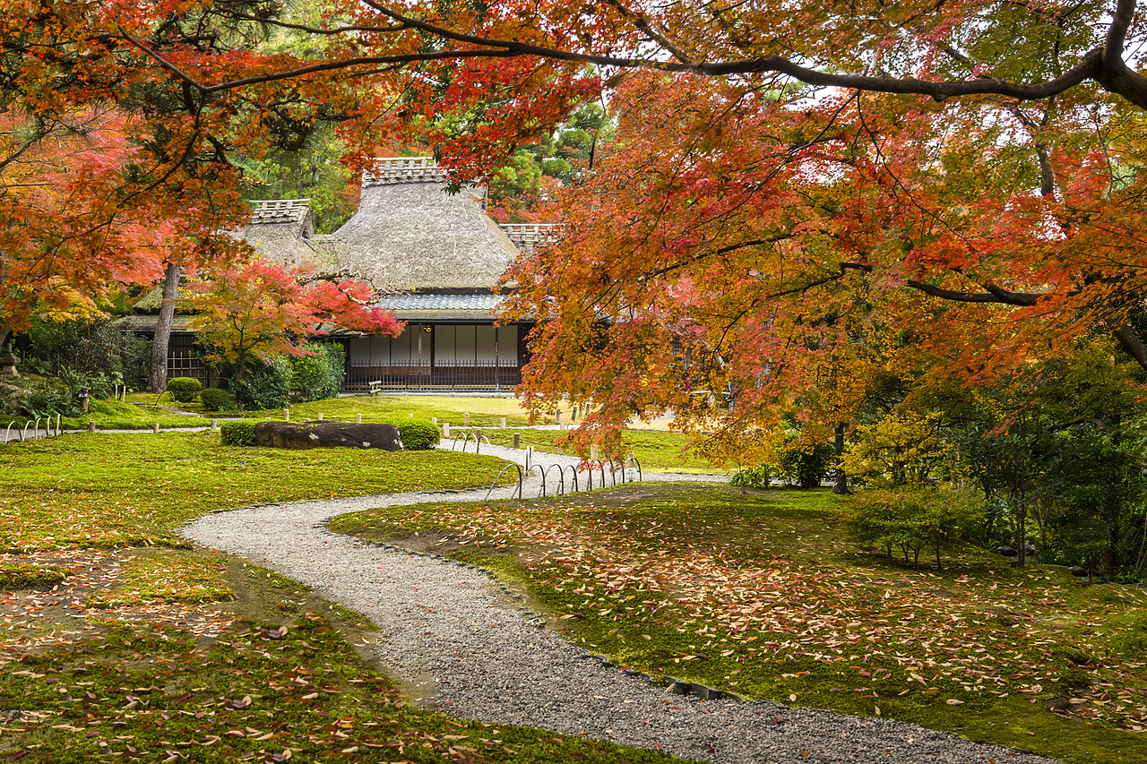 #190721-1 - Garden Path in Autumn, Jardin Isuien, Nara, Kansai, Japan