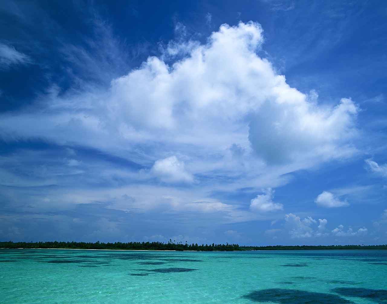 #200395-1 - Coral Reef & Clouds, Tobago, West Indies, Caribbean