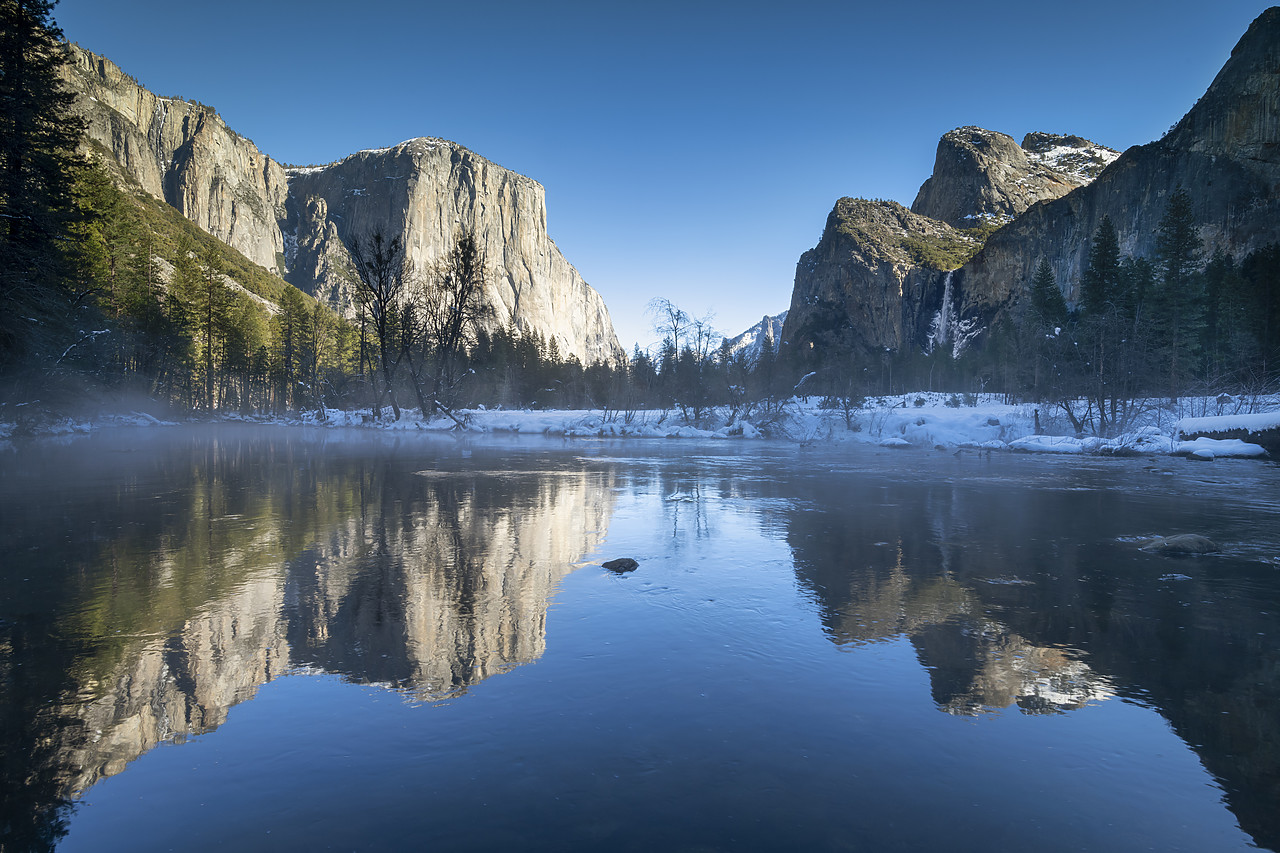 #220017-1 - El Capitan Reflecting in Merced River in Winter, Yosemite National Park, California, USA