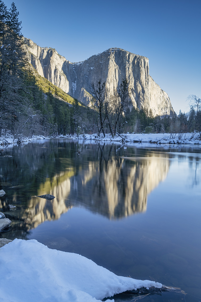 #220018-1 - El Capitan Reflecting in Merced River in Winter, Yosemite National Park, California, USA