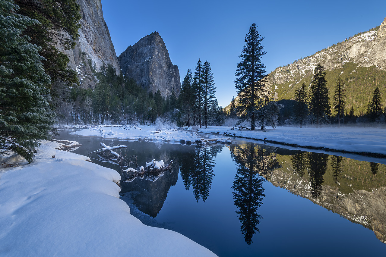 #220022-1 - Merced River Reflections in Winter, Yosemite National Park, California, USA