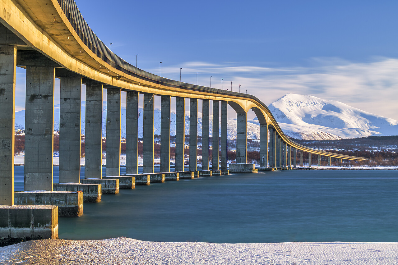 #220046-1 - Bridge & Tromsdalstindon in Winter, Tromso, Norway