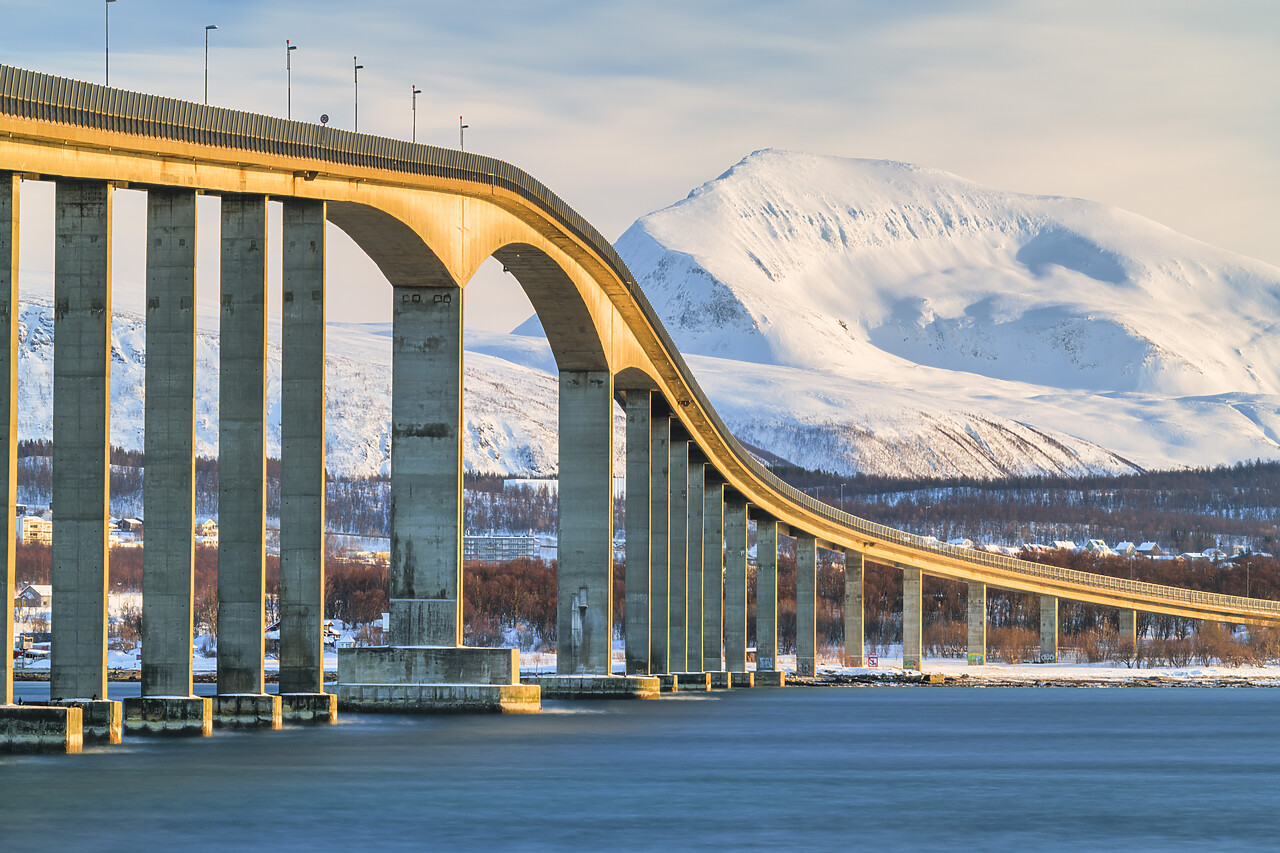 #220048-1 - Bridge & Tromsdalstindon in Winter, Tromso, Norway