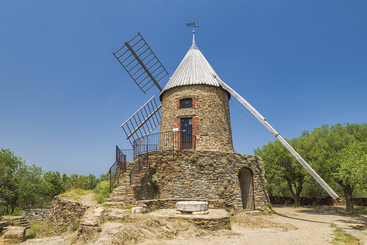 #220262-1 - Collioure Windmill, Collioure, Pyrenees Orientales, Occitanie Region, France