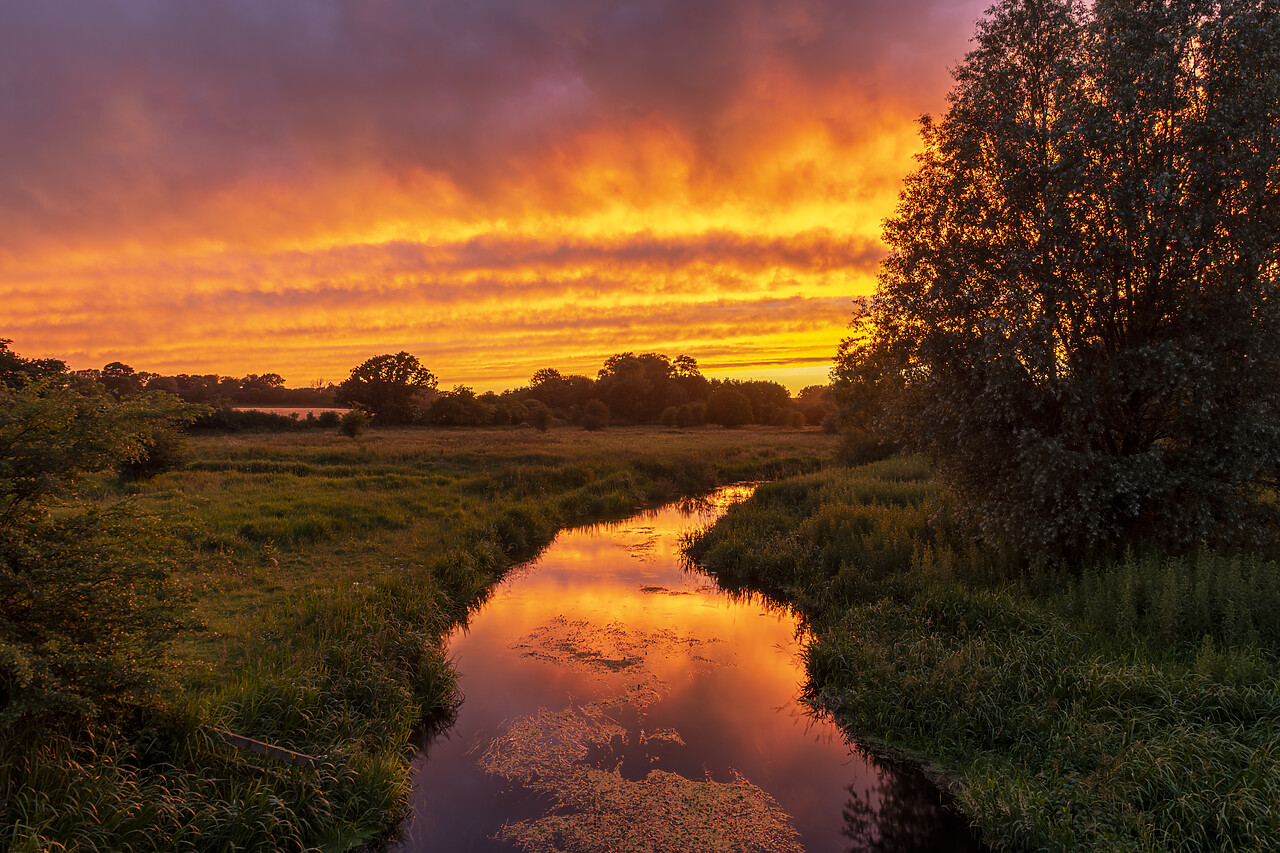 #220333-1 - Sunset Reflecting in River Yare, Marston Marsh, Norwich, England
