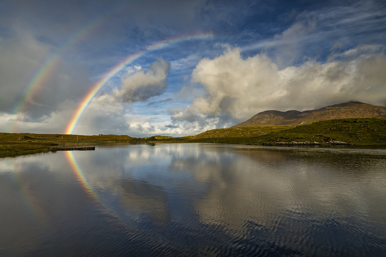 #220539-1 - Double Rainbow Reflecting in Derryclare Lough, Connemara, Co. Galway, Ireland