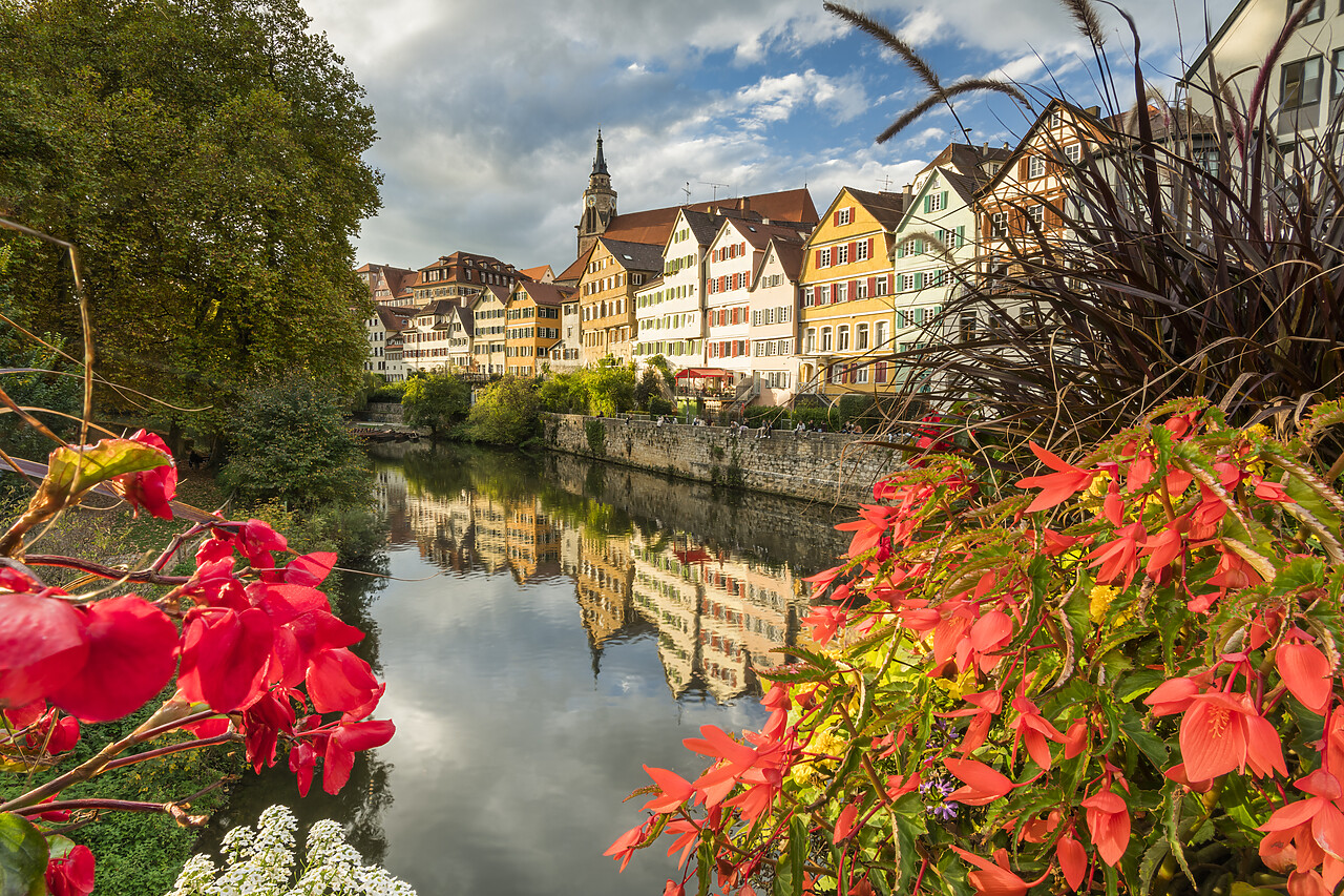 #220611-1 - River Neckar Reflections, Tubingen, Baden-Wurttemberg, Germany