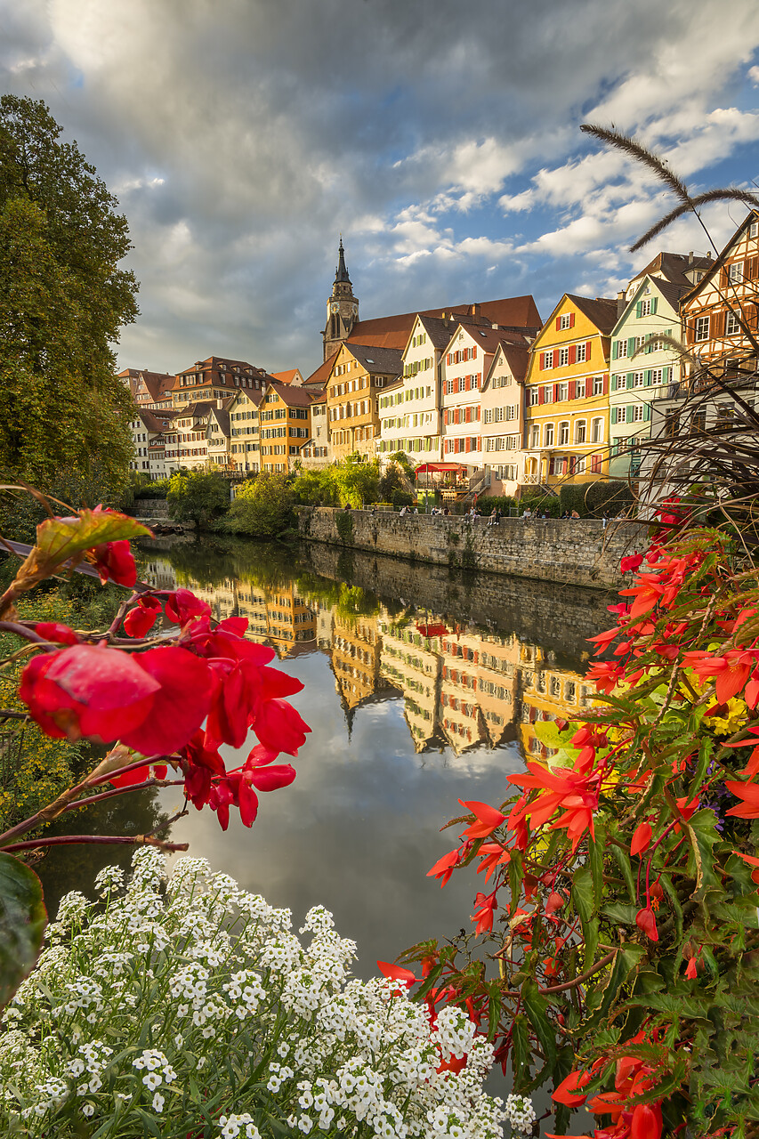 #220611-2 - River Neckar Reflections, Tubingen, Baden-Wurttemberg, Germany